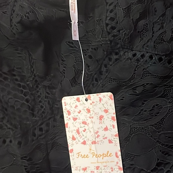 🍓 NWT Free People Sz M Black lace dress - Picture 5 of 11